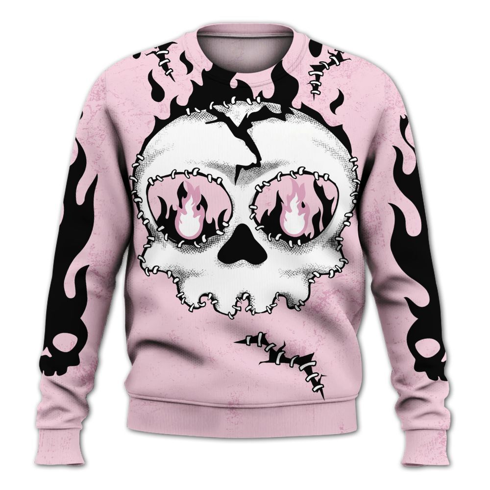 Sweatshirt To Match Orchid 4s - Cracked Skull Stitches All Over Print