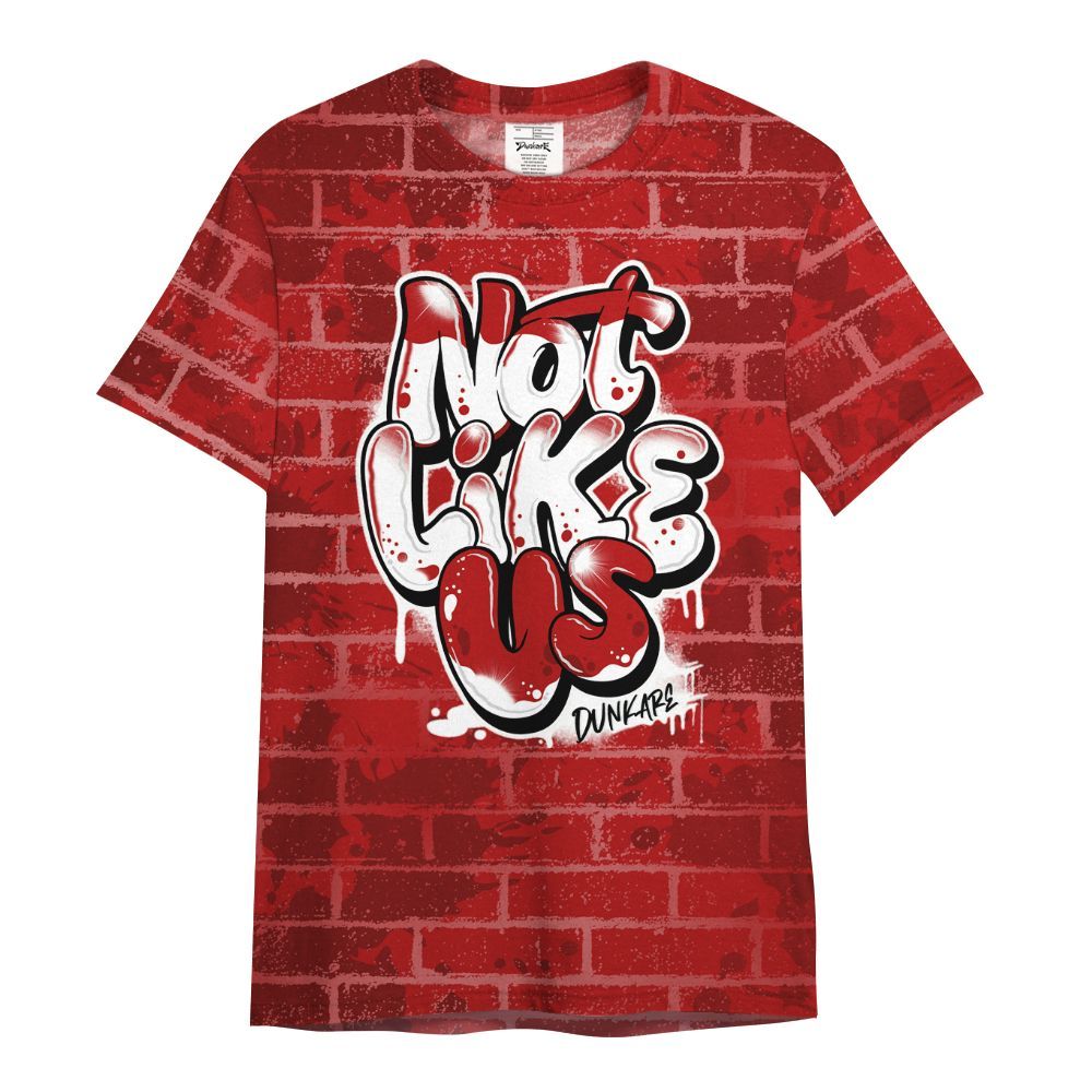 Shirt To Match Red Taxi 12s - None Like Us Graphic Brick Art All Over Print