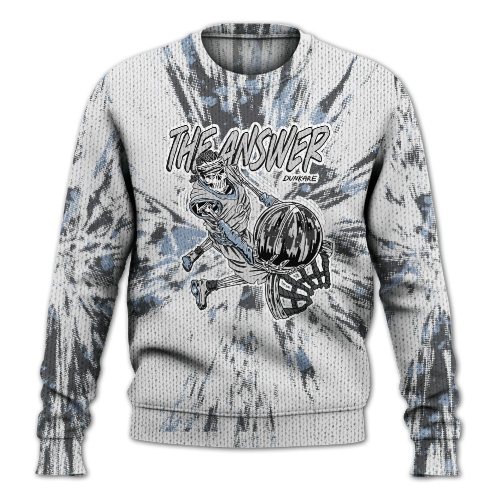 Knitted Sweater To Match Reverse Black White 6s - The Answer Skeleton Luxury