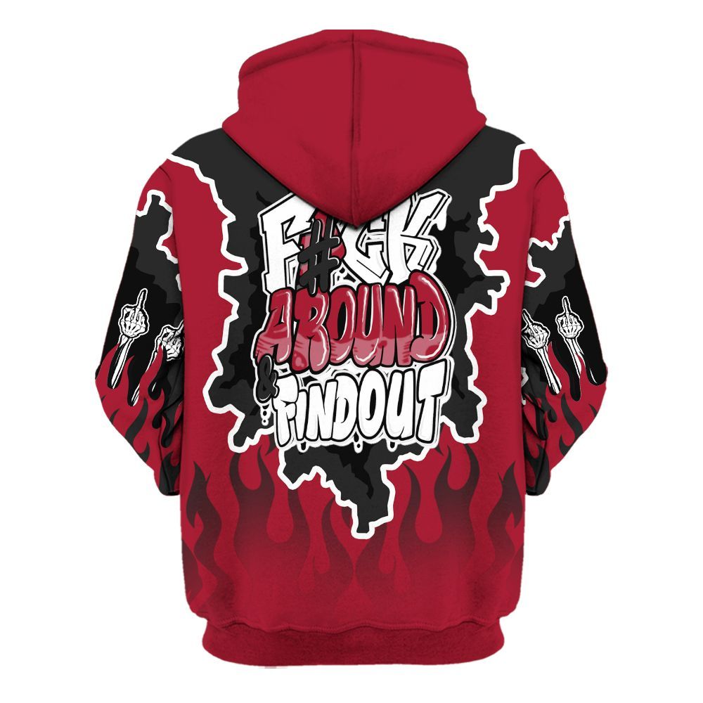 Hoodie To Match High OG Black Toe Reimagined 1s - F Around Find Out Graphic Trapped All Over Print