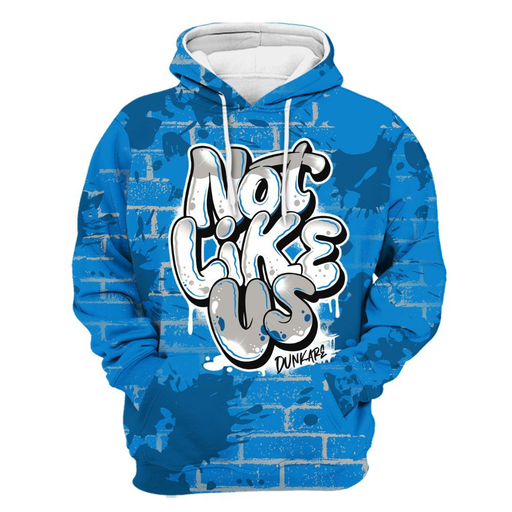 Hoodie To Match Military Blue 4s - None Like Us Graphic Brick Art All Over Print