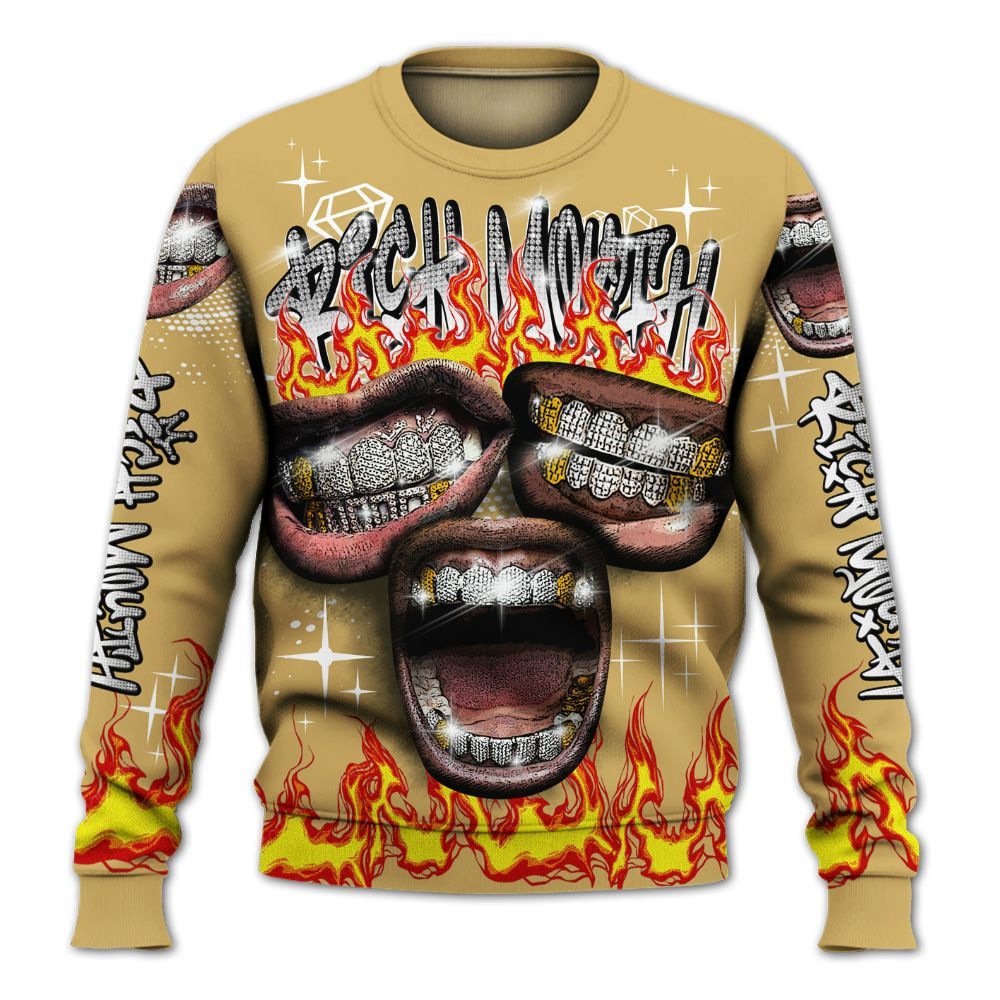 Sweatshirt To Match Craft Paris 6s - Rich Mouth Fire Rap Retro 90s All Over Print