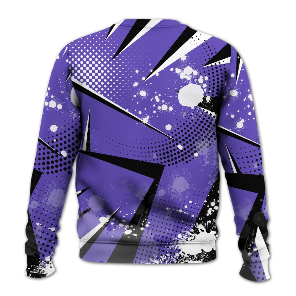 Sweatshirt To Match Field Purple 12s - Poly Trust No One Dripping All Over Print