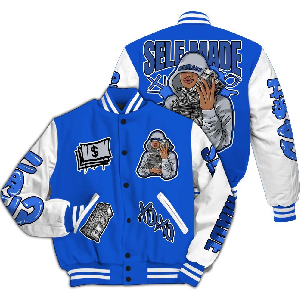Varsity Jacket To Match Air Foamposite One Royal - Selfmade Unique All Over Print