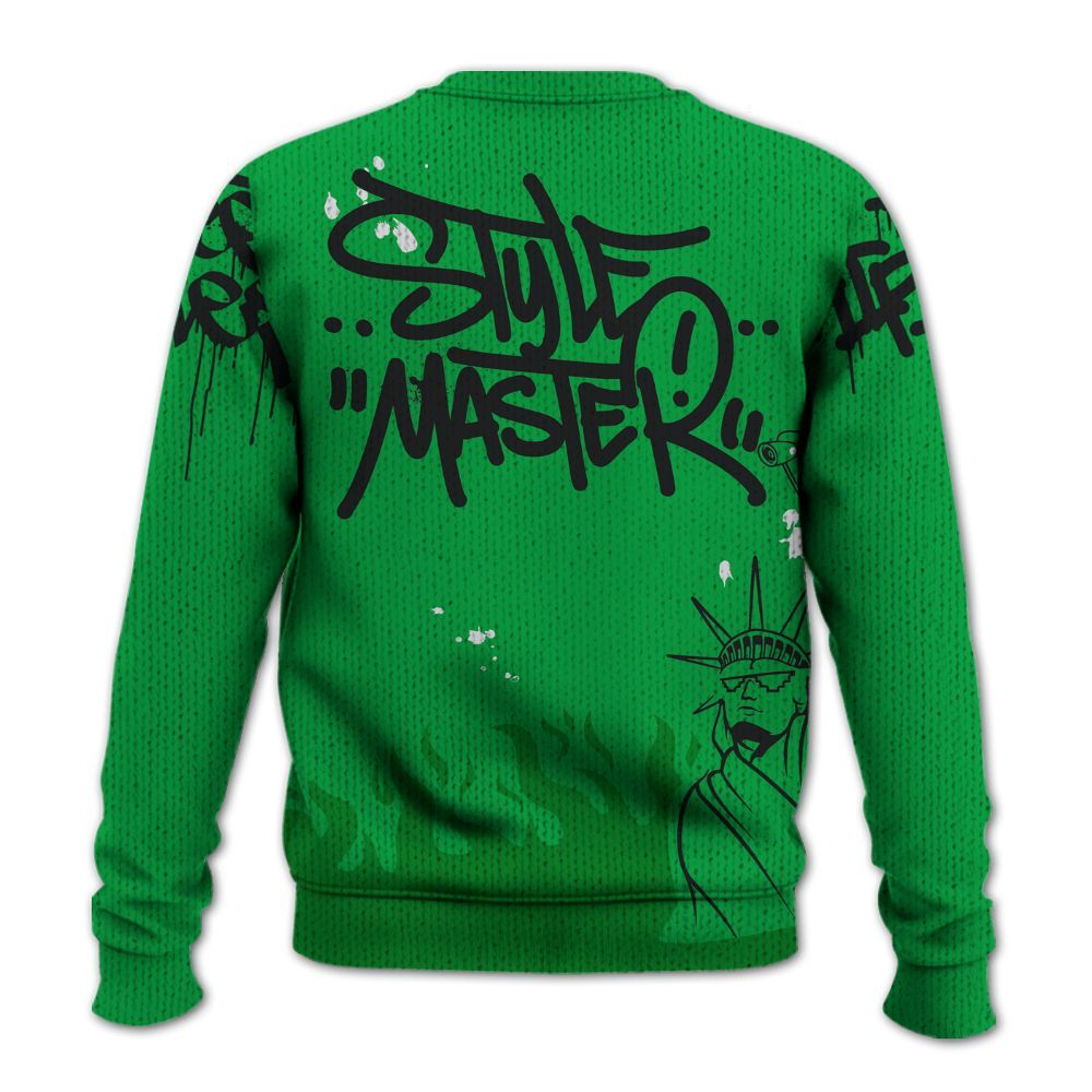 Knitted Sweater To Match Low Lucky Green 1s - Graphic Fck Around Find Out