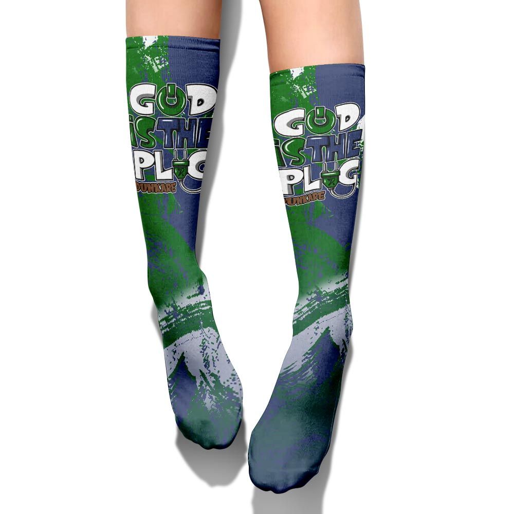 Sock To Match Midnight Navy 13s - God Is The Power Cord Circle Splash