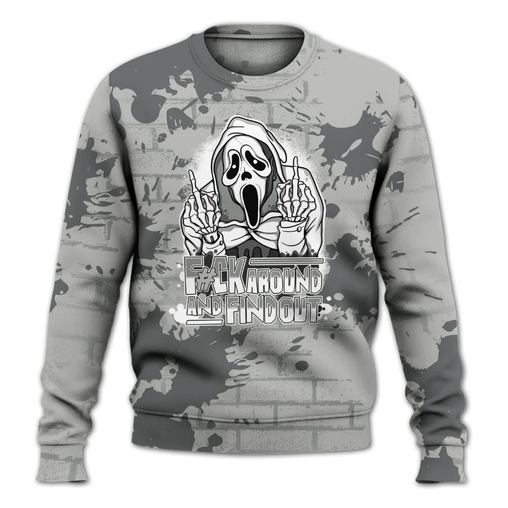 Sweatshirt To Match Retro Wet Cement 4s - F#CK And Find Out Graphic Halloween All Over Print