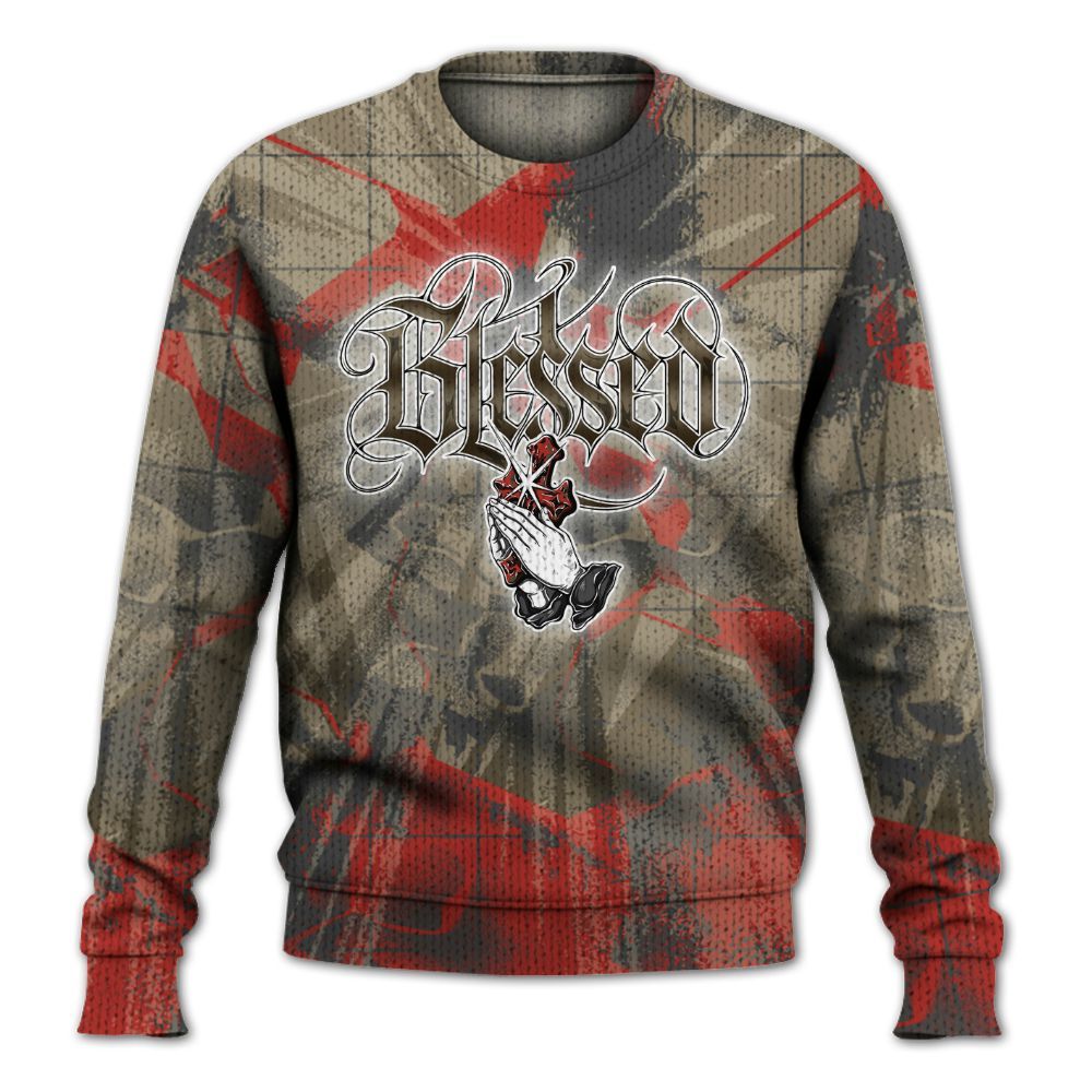 Sweater To Match Olive 9s - God Blessed Graphic