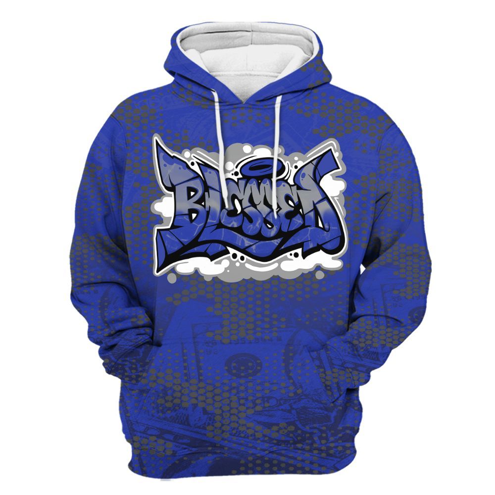 Hoodie To Match Air Max Plus Black Racer Blue - Blessing Graphic Banknotes All Over Print
