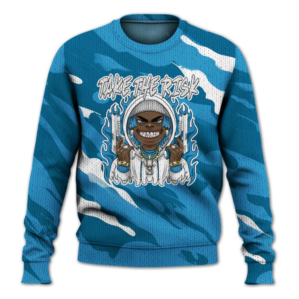 Knitted Sweater To Match Powder Blue 9s - Take The Risk Colored