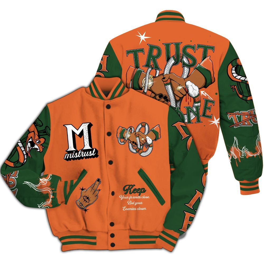 Varsity Jacket To Match Low Miami 5s - Trust No One Snake-Bite Street Style All Over Print