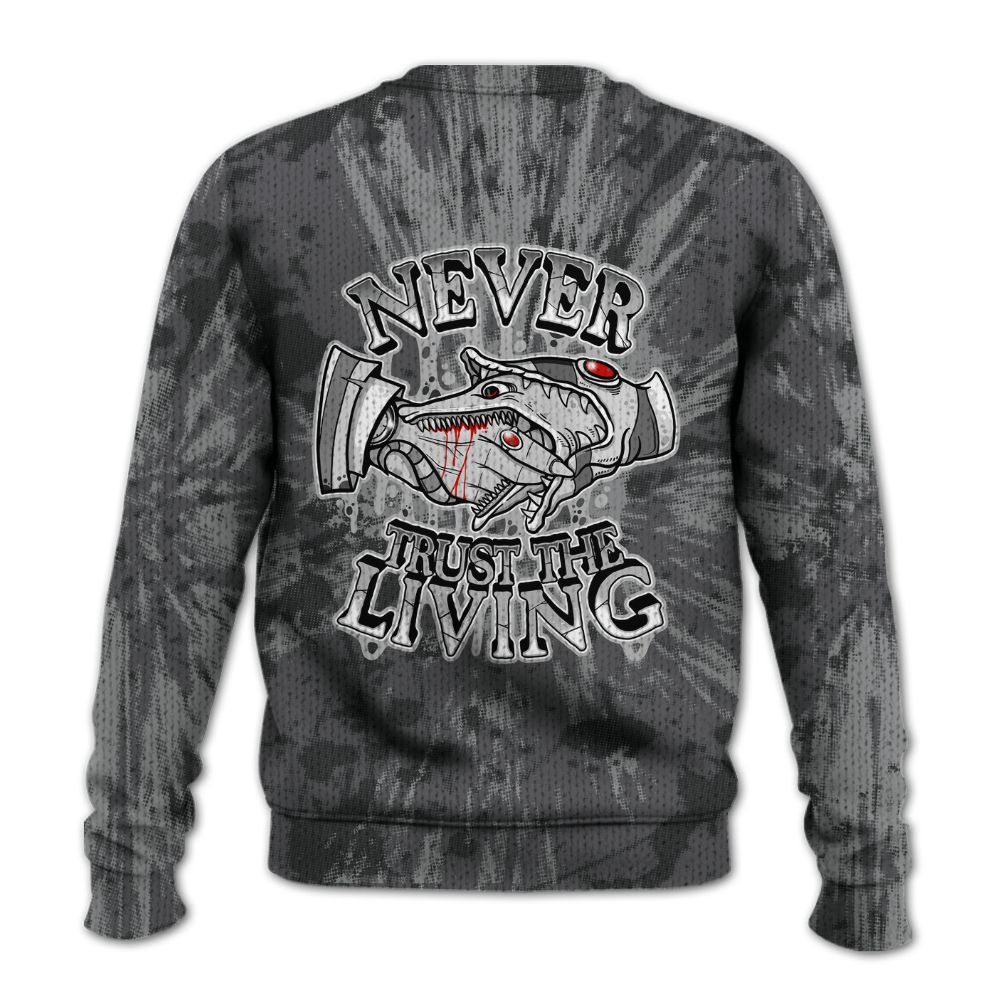 Knitted Sweater To Match White Thunder 4s - Never Trusting Living Graphic Halloween