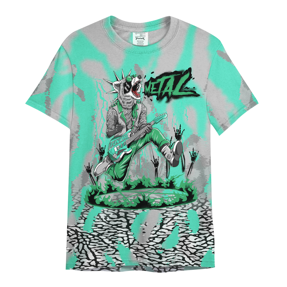 Shirt To Match Black Green Glow 3s - Punk Rock Raccoon Burn Graphics Shirt Unisex