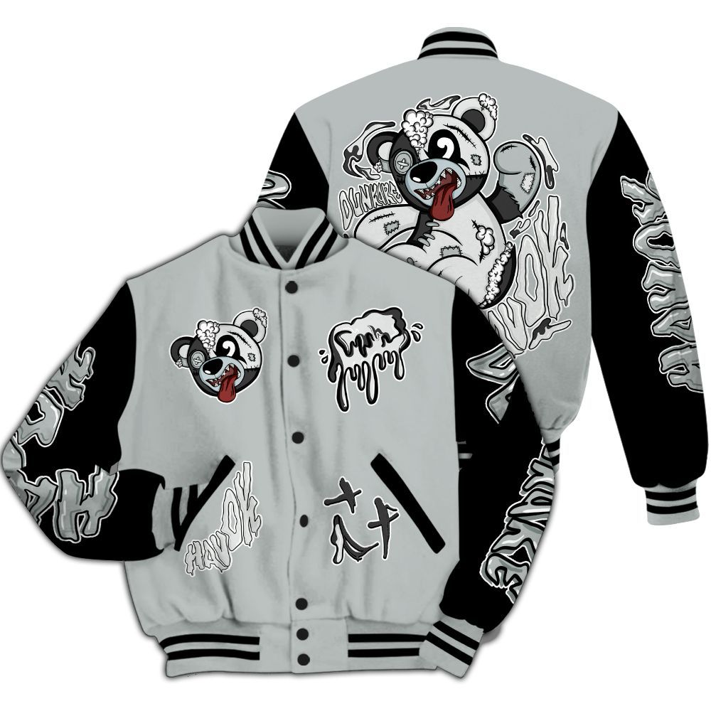 Varsity Jacket To Match Black Wolf Grey 12s - Havok Bear All Over Print