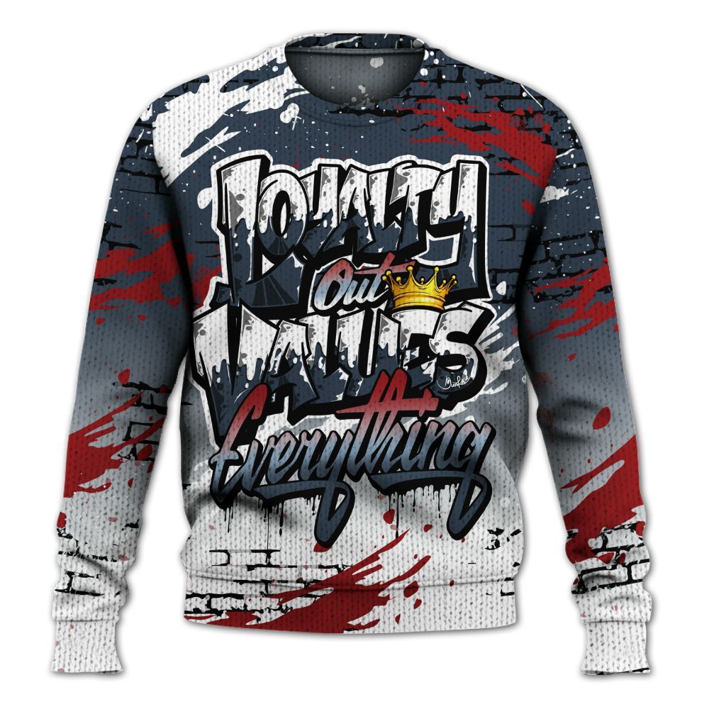 Knitted Sweater To Match Retro Olympic 6s - Values Of Loyalty Drip