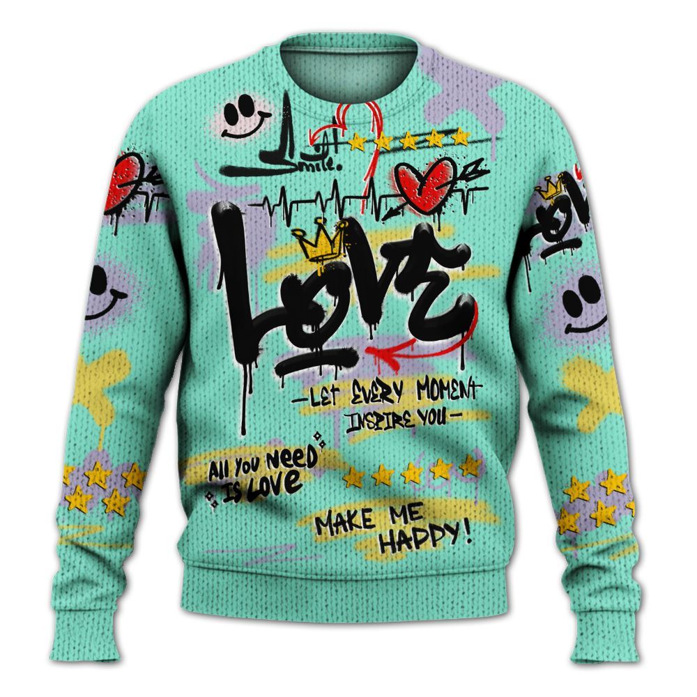 Sweater To Match Dunk Low Easter 2026 - Happy Love Beats Graffiti Streetwear Graphic