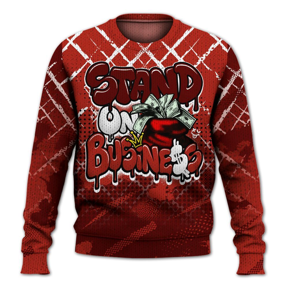 Knitted Sweater To Match SP Firewood Orange 4s - Halftone Stand Business Dripping