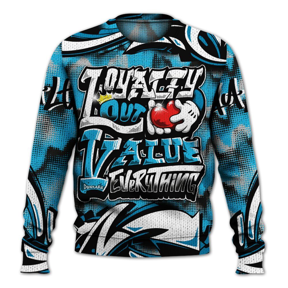 Sweater To Match Black University Blue 2026 14s - Loyalty Out Value Graffiti Graphic