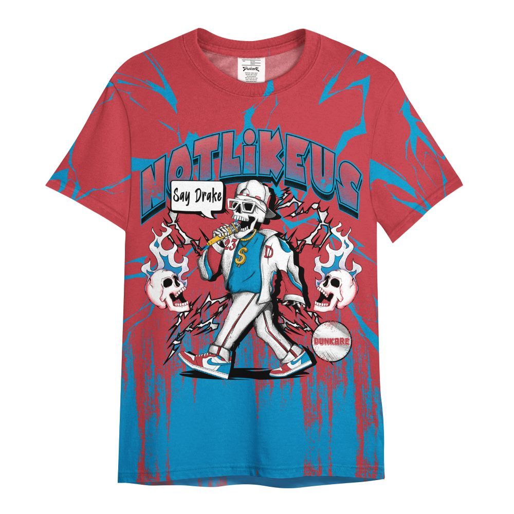 Shirt To Match High OG University Red Dark Powder Blue 1s - Don't Like Us All Over Print