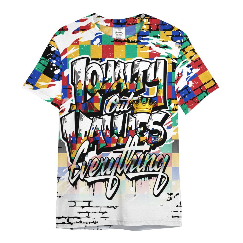 Shirt To Match Air Rainbow Weave - Values Of Loyalty Drip All Over Print