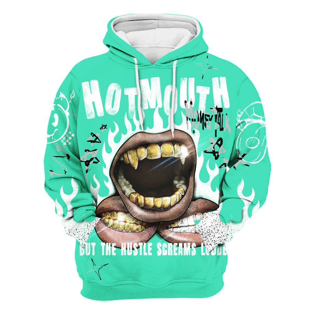 Hoodie To Match Black Green Glow 3s - Mouth Burning Street Style All Over Print