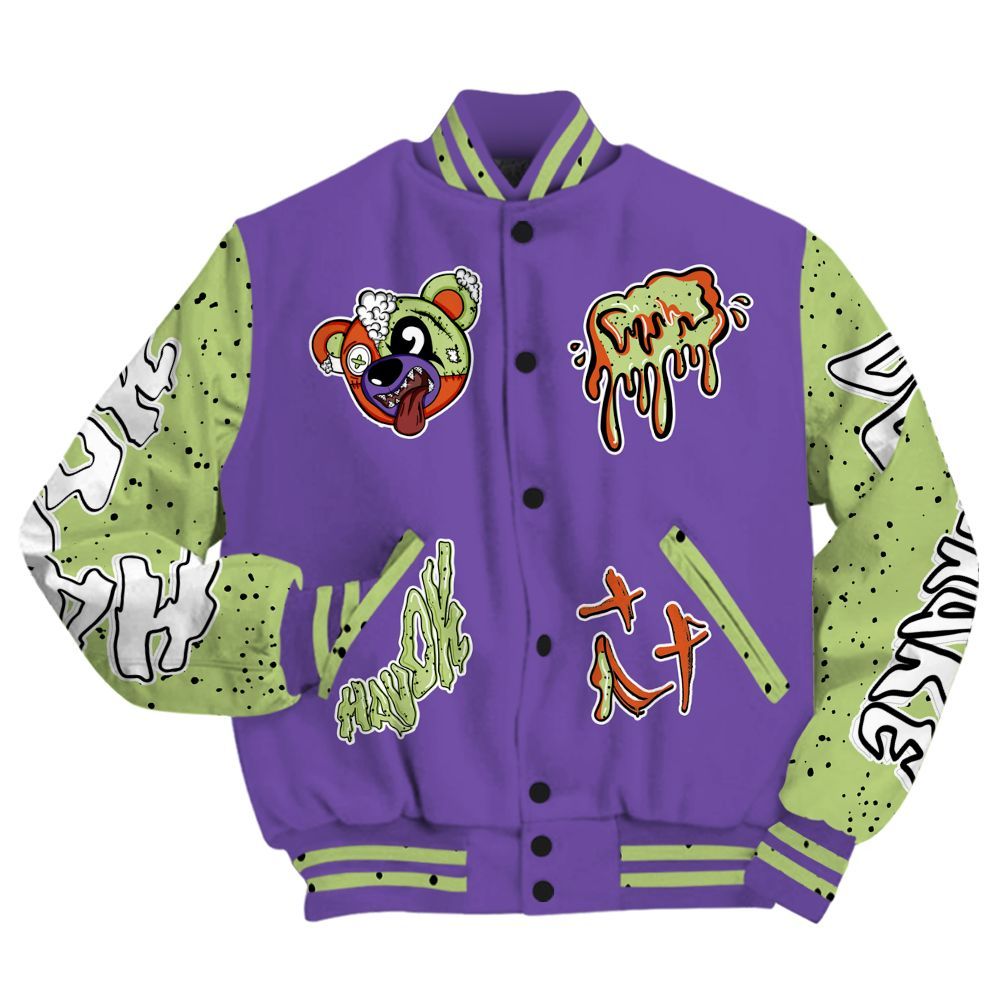 Varsity Jacket To Match Canyon Purple 4s - Havok Bear All Over Print