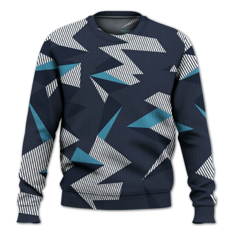Knitted Sweater To Match Retro Obsidian 13s - Geometric Camouflage Pattern