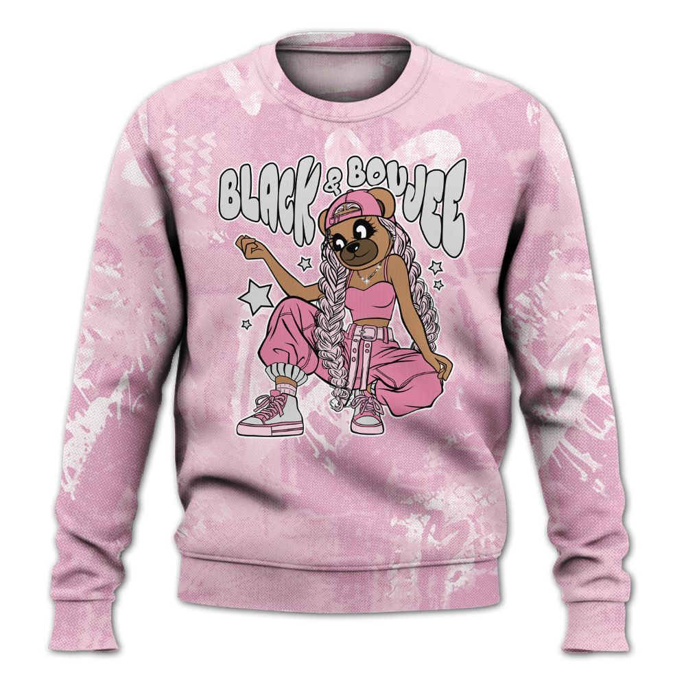 Sweatshirt To Match Orchid 4s - Boujee Girls Bear Heart Grunge All Over Print