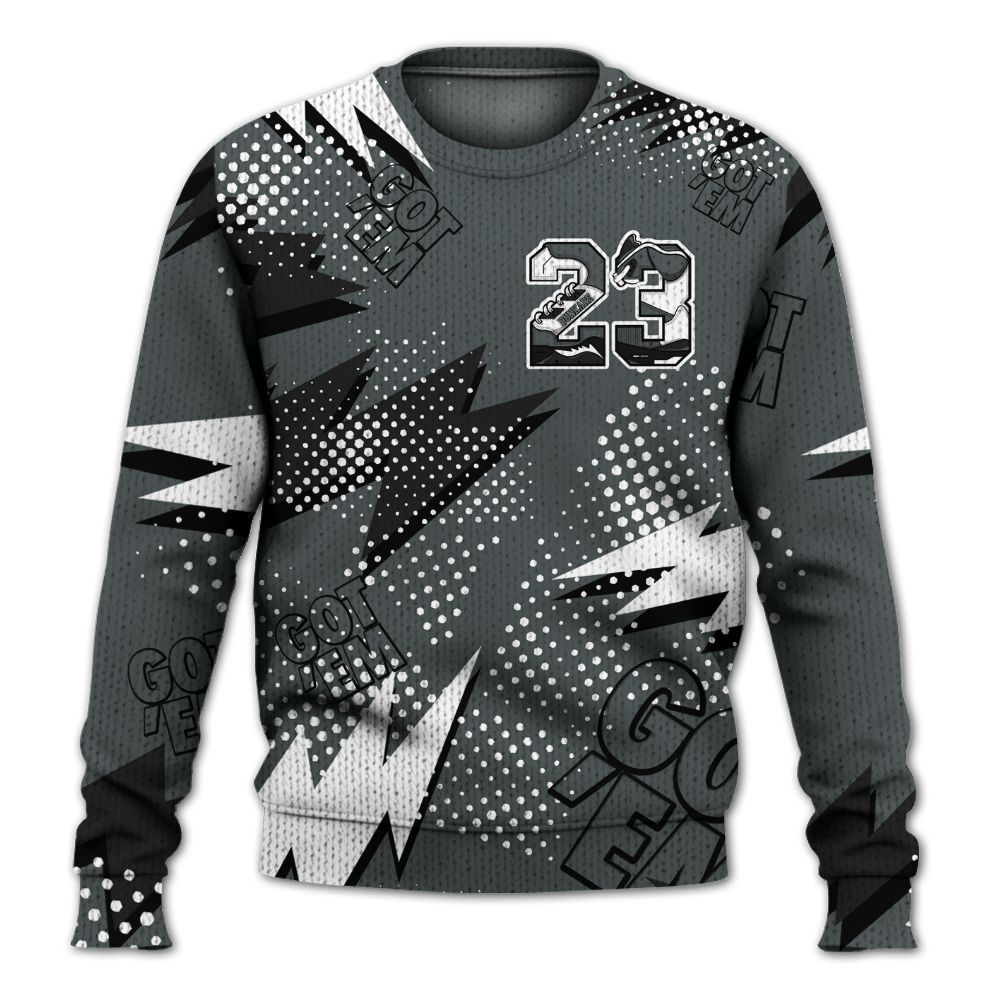 Knitted Sweater To Match Black RM Nigel Sylvester 4s - Custom Name Number 23 5s