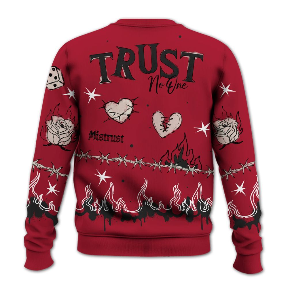 Sweatshirt To Match High OG Black Toe Reimagined 1s - Trust No One Snake-Bite Doodle Crayon All Over Print