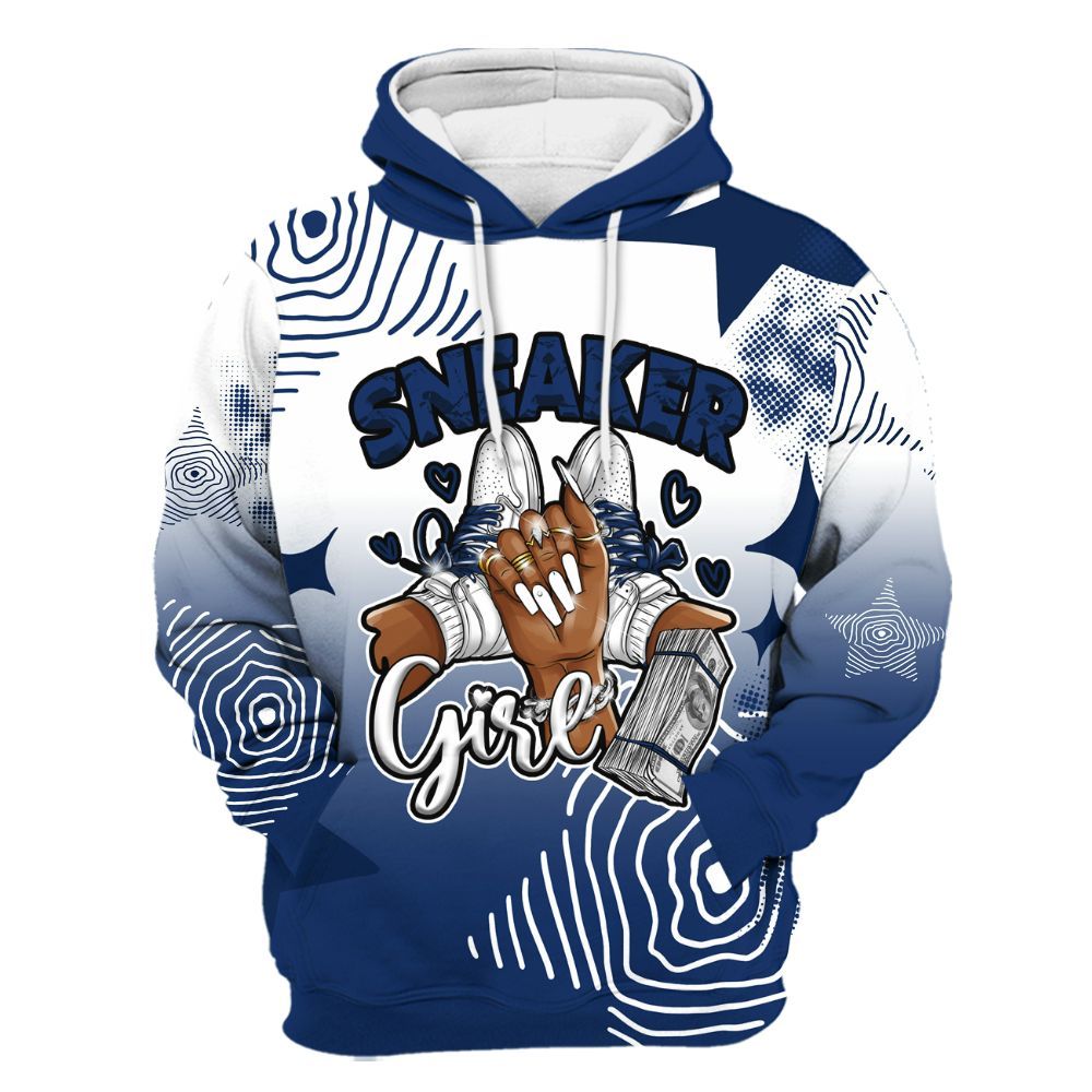 Hoodie To Match High OG Deep Royal Blue 1s - Sneakerz Girlz Unique Starz All Over Print