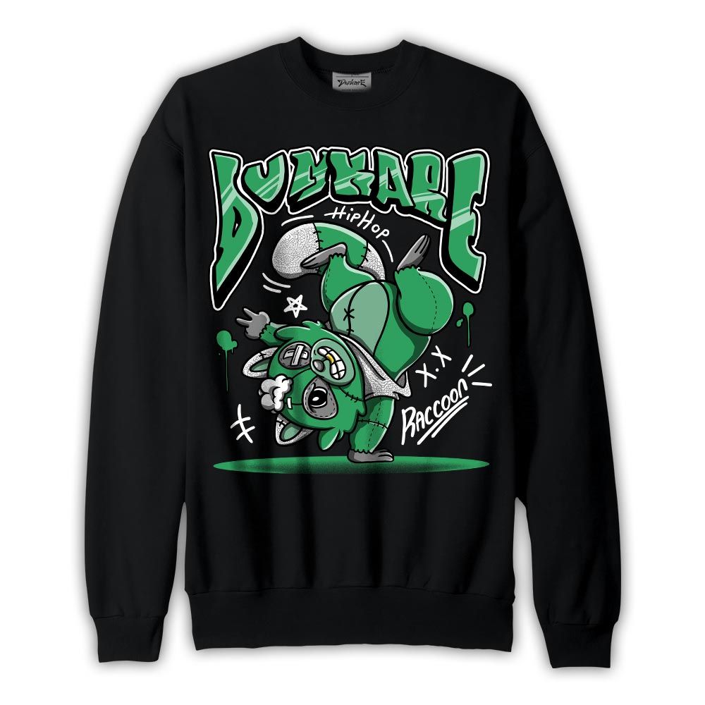 Sweatshirt To match Black Green Glow 3s Sweatshirt - Freestyle Hip Hop Raccoon Graphic 1505 DNY