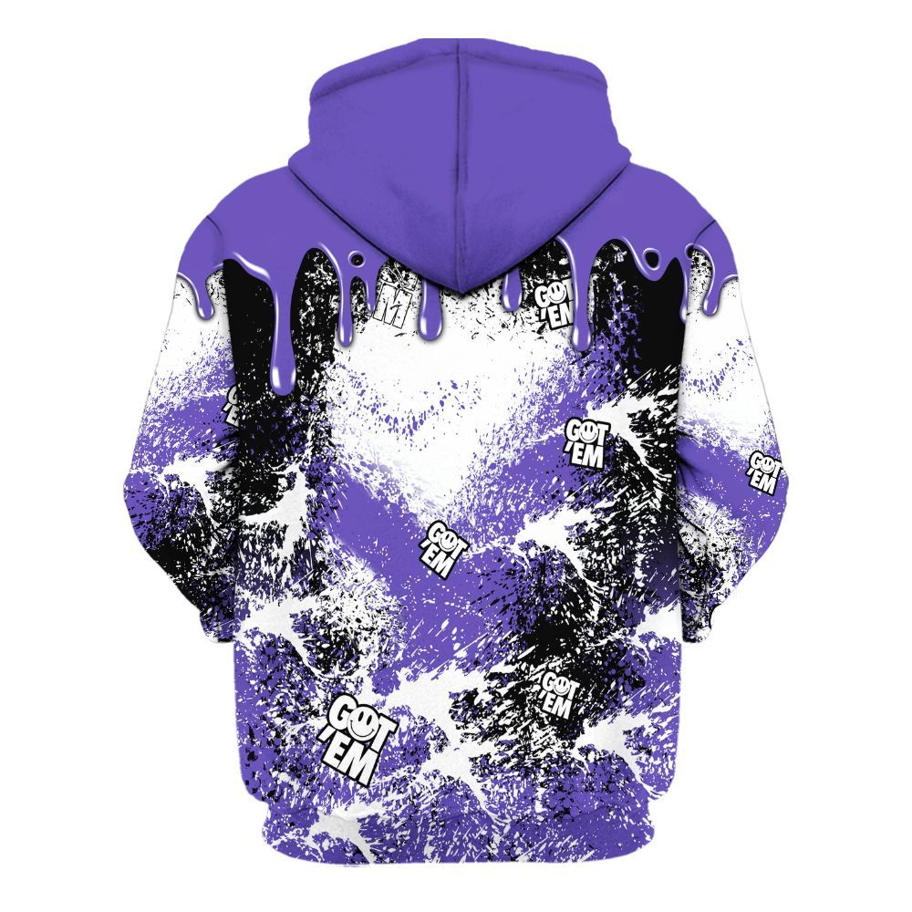 Hoodie To Match Field Purple 12s - Dripping 23 Drip All Over Print