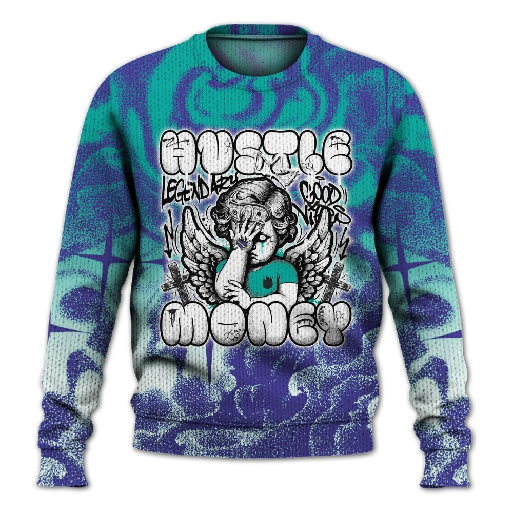 Sweater To Match Retro Grape 5s - Angel Hustle Money Graphic