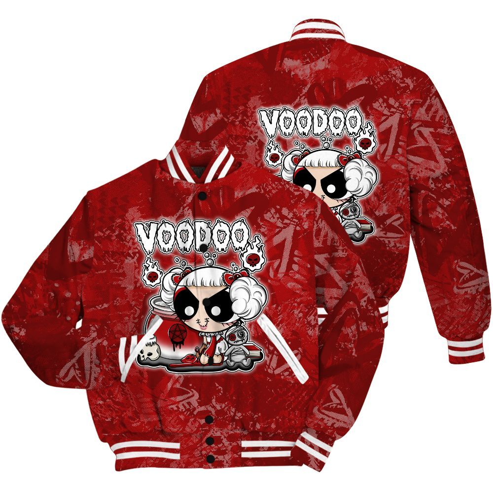 Varsity Jacket To Match Red Taxi 12s Shirt - Voodooz Heart Grunge All Over Print