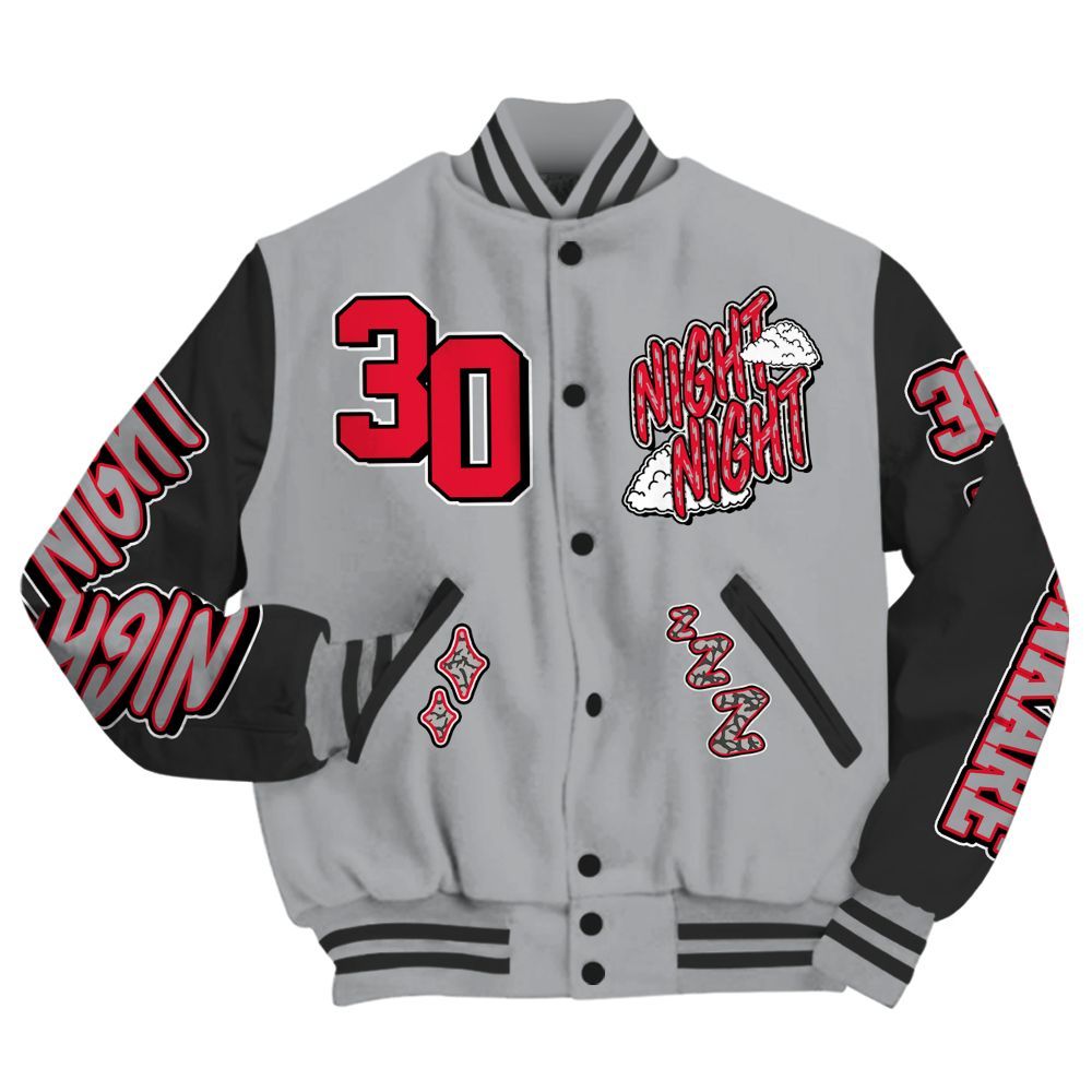 Varsity Jacket To Match Black Cement 3s - Seeya Skeleton All Over Print