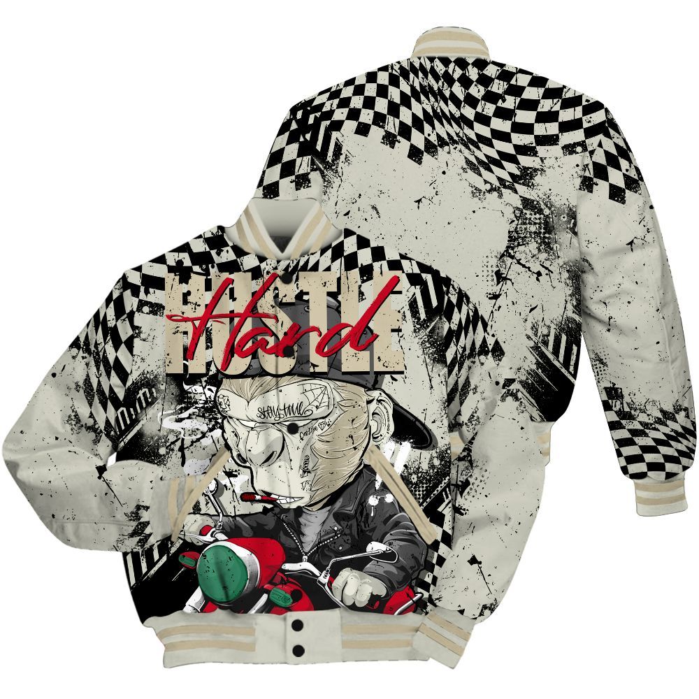 Varsity Jacket To Match El Grito 5s - Hustle Hard Monkey All Over Print