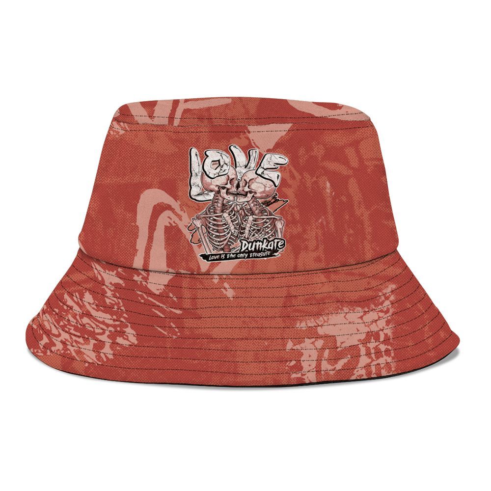 Bucket Hat To Match Dune Red 13s - Skull Love Graphic