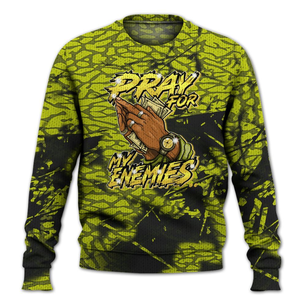 Knitted Sweater To Match Dunk Low QS Halloween Skull - Prayed For Enemies Graphic