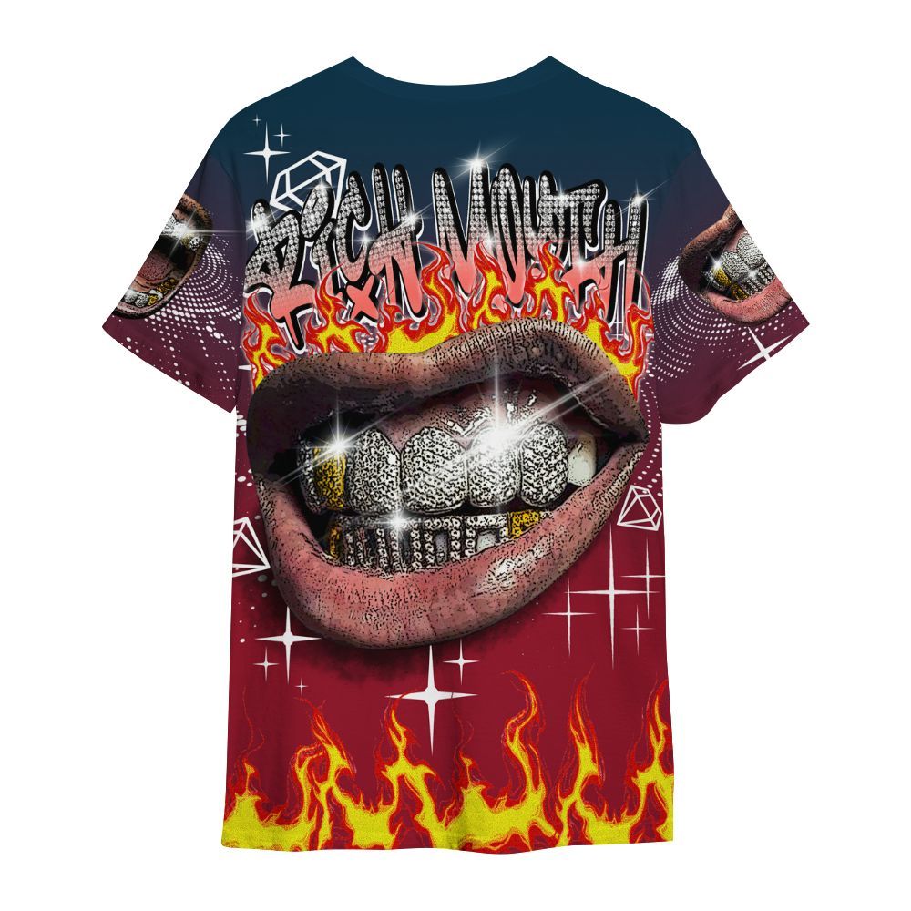 Shirt To Match Mid Multi Color 2022 1s - Rich Mouth Fire Rap Retro 90s All Over Print