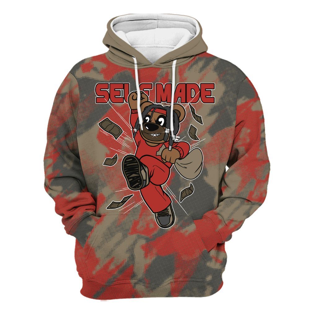 Hoodie To Match Olive 9s - Autonomous Bear Abstract Halftone All Over Print