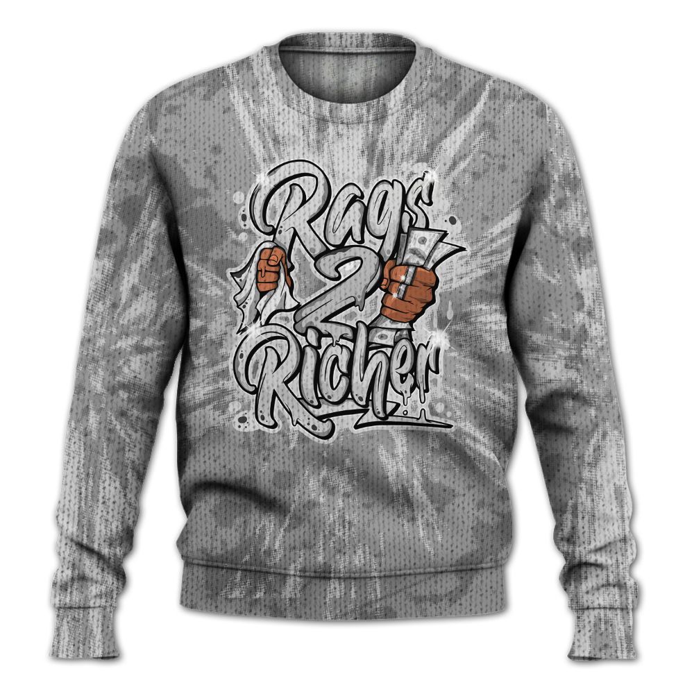 Knitted Sweater To Match Black Wolf Grey 12s - Rag 2 Rich Graphic Luxury