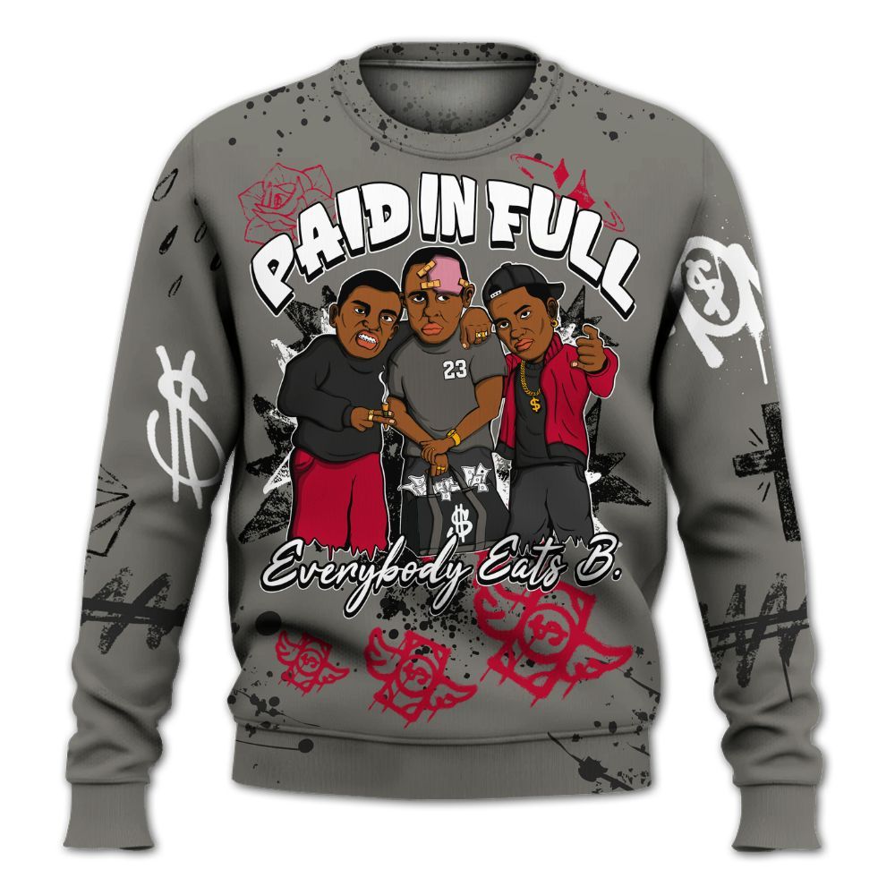 Sweatshirt To Match Shadow 2025 10s Shirt, Everybody Paid In Full Crayon All Over Print