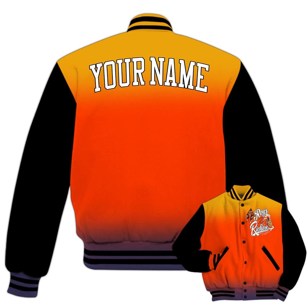 Varsity Jacket To Match J Balvin Rio 3s - Custom Name Rag 2 Riches Varsity Jacket Outfit 1505 NCT