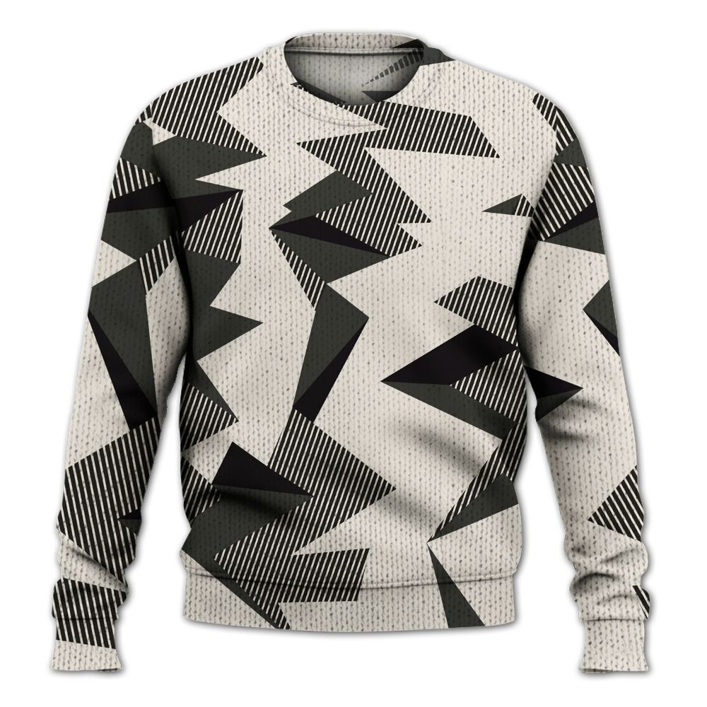 Knitted Sweater To Match Air Max Plus Moonlight Swarovski - Geometric Camouflage Pattern
