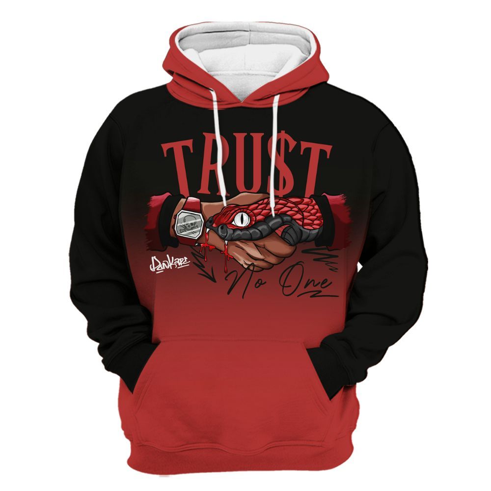Hoodie To Match Bred Reimagined 4s - Snake Trust No One Drip All Over Print
