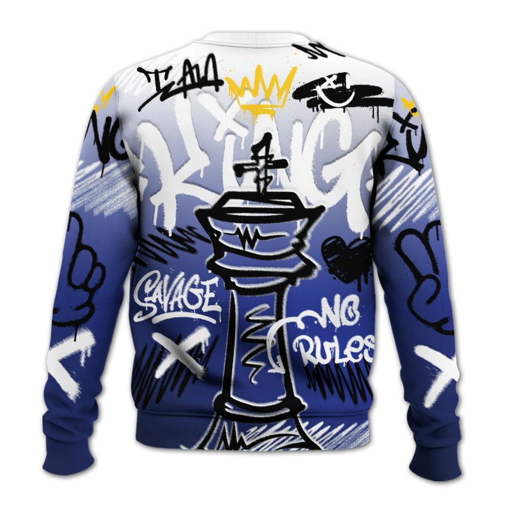 Sweatshirt To Match Air Max Plus Black Racer Blue - Street King Chess Streetwear All Over Print