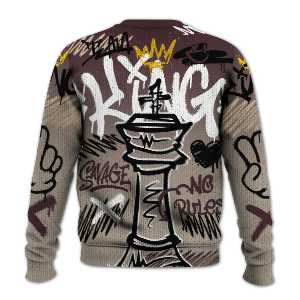 Knitted Sweater To Match AMM Retro Phantom 4s - Street King Chess Streetwear