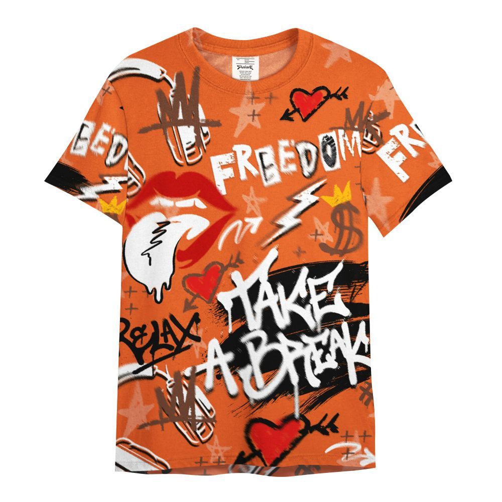 Shirt To Match High OG Starfish 1s - Take Break Freedom Graffiti Streetwear All Over Print