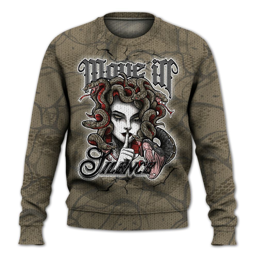 Sweater To Match Olive 9s - Girl Move In Silence Graphic